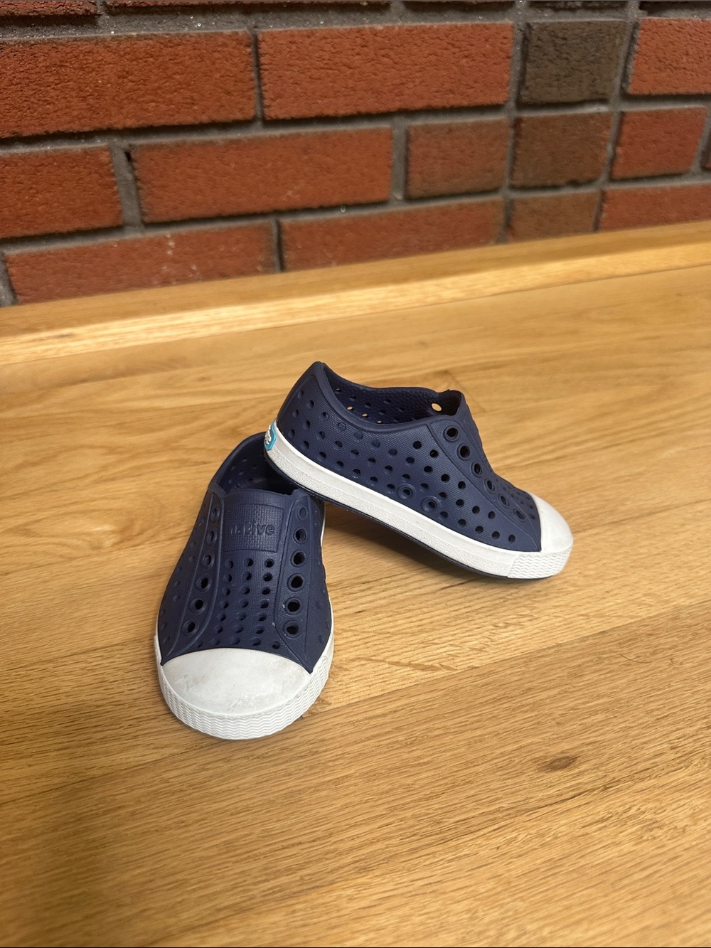 Native Kids Slip-On Water Shoes in Navy with White Toe